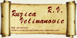 Ružica Velimanović vizit kartica